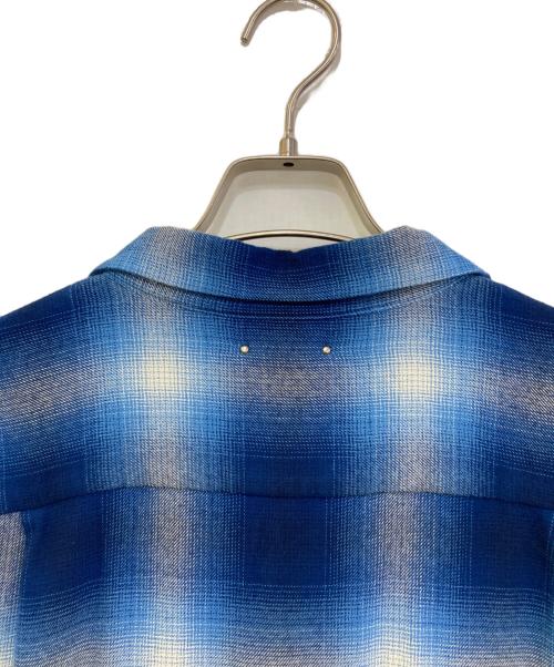 MINEDENIM（マインデニム）MINEDENIM (マインデニム) R.Flannel Ombre Open Collar SH ネイビー サイズ:2の古着・服飾アイテム