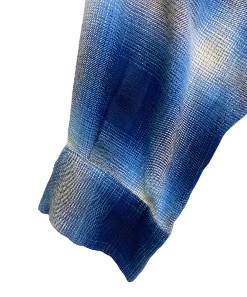 MINEDENIM（マインデニム）MINEDENIM (マインデニム) R.Flannel Ombre Open Collar SH ネイビー サイズ:2の古着・服飾アイテム