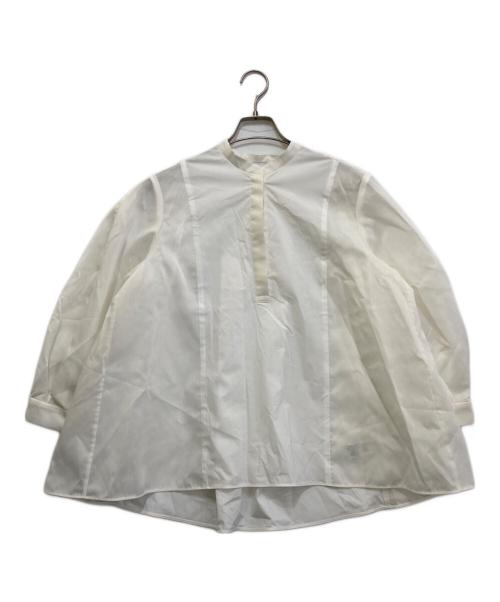 UNITED ARROWS（ユナイテッドアローズ）UNITED ARROWS (ユナイテッドアローズ) シアー コンビ フレア シャツ ホワイト サイズ:不明(実寸をご参考下さい)の古着・服飾アイテム