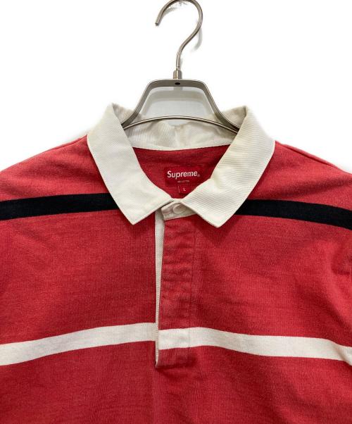 SUPREME（シュプリーム）SUPREME (シュプリーム) stripes rugby レッド サイズ:Lの古着・服飾アイテム