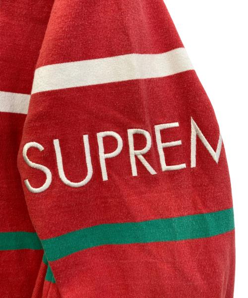 SUPREME（シュプリーム）SUPREME (シュプリーム) stripes rugby レッド サイズ:Lの古着・服飾アイテム
