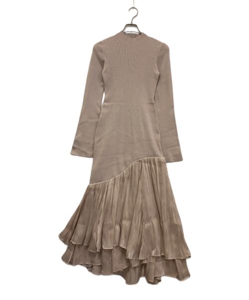 anuans（アニュアンス）anuans (アニュアンス) ドッキングニットワンピース　1524631231 ベージュ サイズ:Mの古着・服飾アイテム