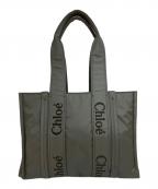Chloeクロエ）の古着「WOODY ミディアム トートバッグ　CHC23WS383L41066」｜グレー