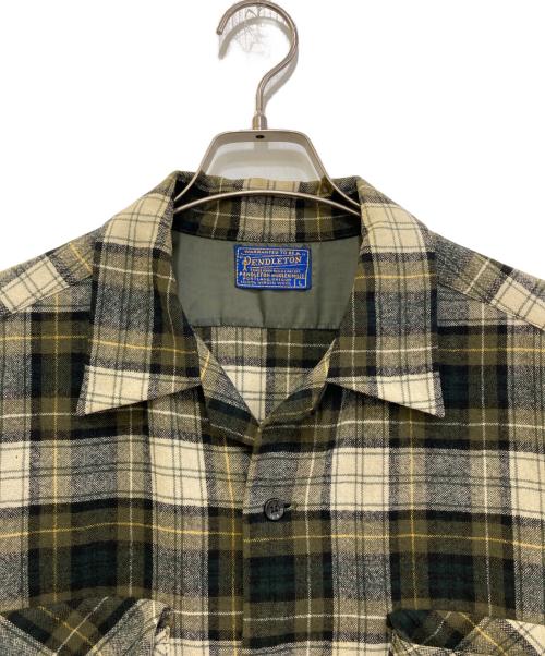 PENDLETON（ペンドルトン）PENDLETON (ペンドルトン) ウールシャツ アイボリー×カーキ サイズ:Ｌの古着・服飾アイテム