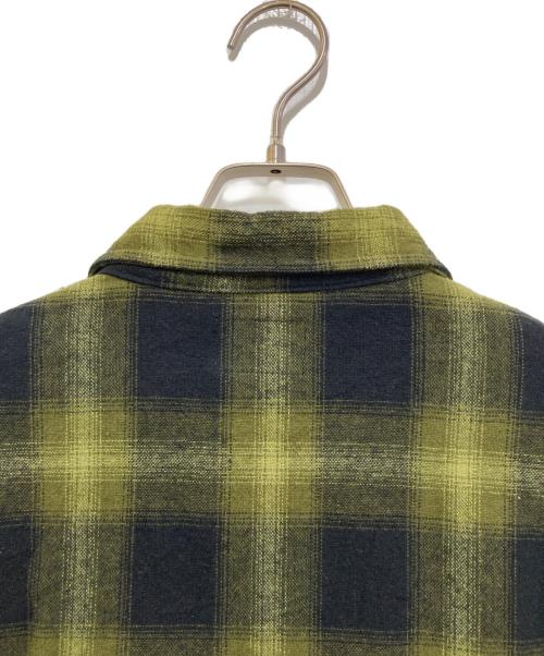 stussy（ステューシー）stussy (ステューシー) zip up shadow plaid shirt　111997 グリーン サイズ:Mの古着・服飾アイテム
