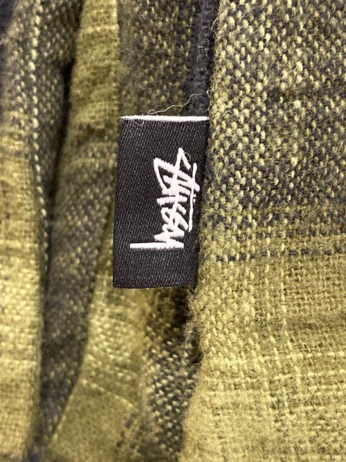 stussy（ステューシー）stussy (ステューシー) zip up shadow plaid shirt　111997 グリーン サイズ:Mの古着・服飾アイテム