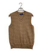 POLO RALPH LAURENポロ・ラルフローレン）の古着「checked cotton cashmere sweater vest」｜ベージュ