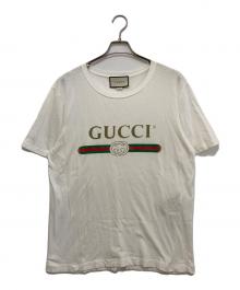 GUCCI（グッチ）の古着「ロゴ ウォッシュドオーバーサイズ Tシャツ　440103」｜ホワイト