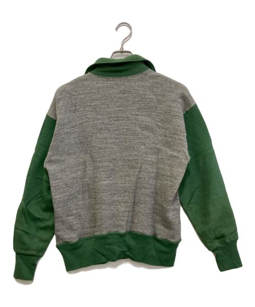 WAREHOUSE（ウエアハウス）WAREHOUSE (ウエアハウス) ツートンハーフジップスウェット グリーン サイズ:40の古着・服飾アイテム
