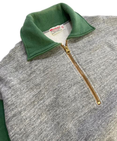 WAREHOUSE（ウエアハウス）WAREHOUSE (ウエアハウス) ツートンハーフジップスウェット グリーン サイズ:40の古着・服飾アイテム