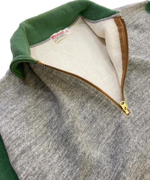 WAREHOUSE（ウエアハウス）WAREHOUSE (ウエアハウス) ツートンハーフジップスウェット グリーン サイズ:40の古着・服飾アイテム