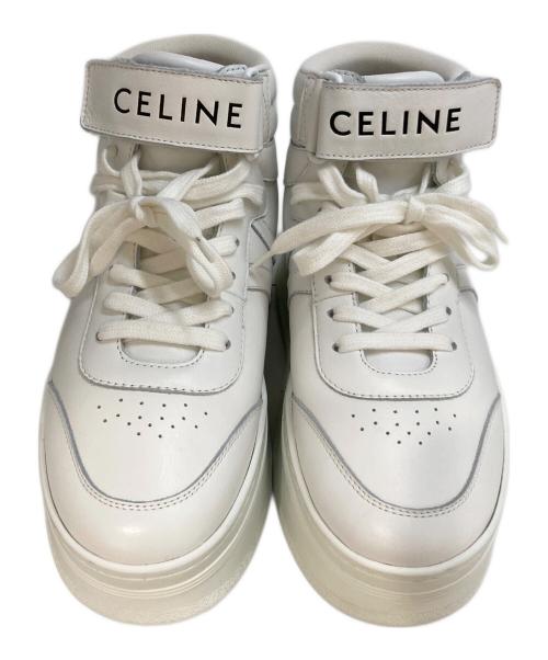 CELINE（セリーヌ）CELINE (セリーヌ) ベルクロストラップ ハイカットスニーカー ホワイト サイズ:37の古着・服飾アイテム