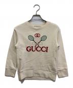 GUCCIグッチ）の古着「テニスロゴ刺繍スウェット　586138 XJBHC」｜アイボリー