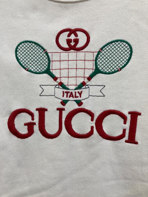 GUCCI（グッチ）GUCCI (グッチ) テニスロゴ刺繍スウェット　586138 XJBHC アイボリー サイズ:キッズ　6の古着・服飾アイテム