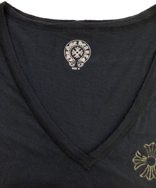 CHROME HEARTS（クロムハーツ）CHROME HEARTS (クロムハーツ) カットオフ加工VネックTシャツ ブラック サイズ:Sの古着・服飾アイテム