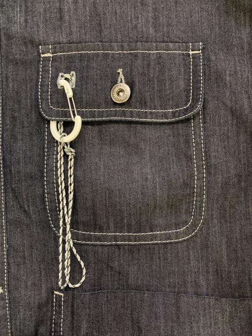 and wander（アンドワンダー）and wander (アンドワンダー) dry easy denim shirts jacket　574-6181100 インディゴ サイズ:XLの古着・服飾アイテム