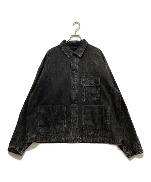and wander（アンドワンダー）and wander (アンドワンダー) bleach twill shirts jacket　574-6181104 ブラック サイズ:XLの古着・服飾アイテム