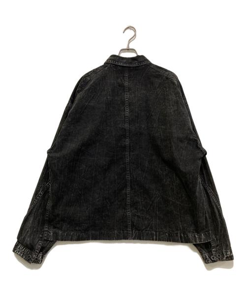 and wander（アンドワンダー）and wander (アンドワンダー) bleach twill shirts jacket　574-6181104 ブラック サイズ:XLの古着・服飾アイテム