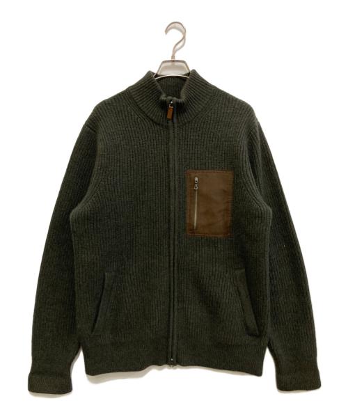 BROOKS BROTHERS（ブルックスブラザーズ）BROOKS BROTHERS (ブルックスブラザーズ) ウールローゲージモックネックフルジッピセーター グリーン サイズ:Lの古着・服飾アイテム