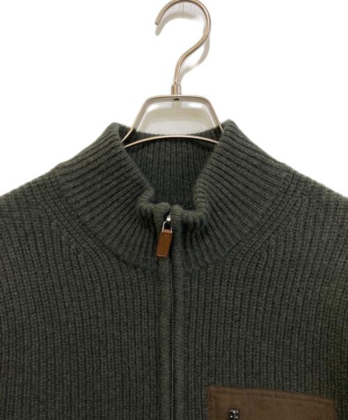 BROOKS BROTHERS（ブルックスブラザーズ）BROOKS BROTHERS (ブルックスブラザーズ) ウールローゲージモックネックフルジッピセーター グリーン サイズ:Lの古着・服飾アイテム