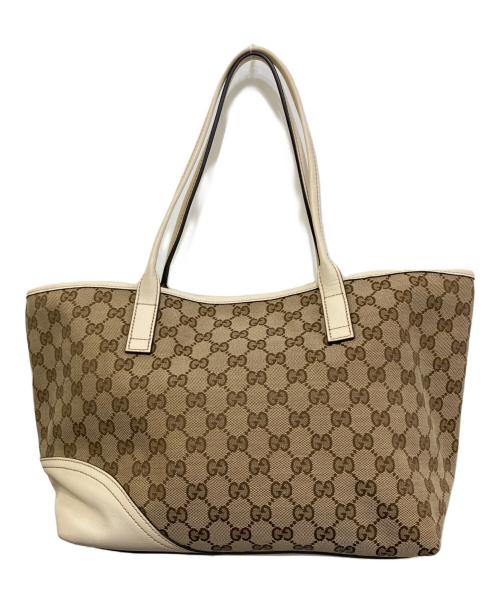 GUCCI（グッチ）GUCCI (グッチ) ニューブリット GGキャンバス トートバッグ 169946 アイボリーの古着・服飾アイテム