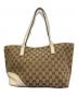 GUCCI (グッチ) ニューブリット GGキャンバス トートバッグ 169946 アイボリー：25000円