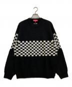 SUPREMEシュプリーム）の古着「Checkerboard Pilled Sweater」｜ブラック×ホワイト