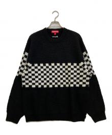 SUPREME（シュプリーム）の古着「Checkerboard Pilled Sweater」｜ブラック×ホワイト