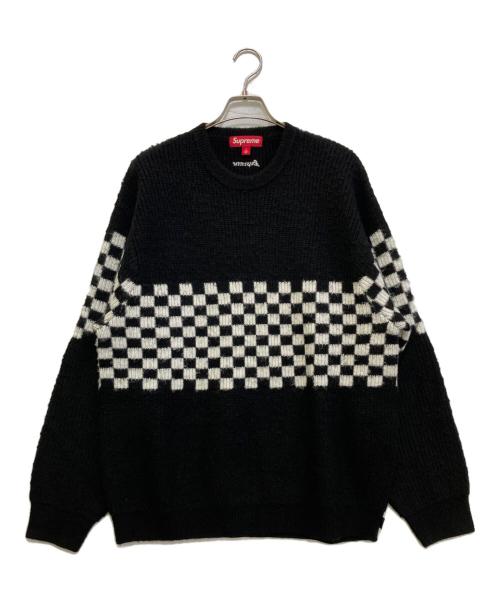 SUPREME（シュプリーム）SUPREME (シュプリーム) Checkerboard Pilled Sweater ブラック×ホワイト サイズ:Ｌの古着・服飾アイテム