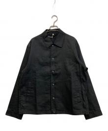 MUJI LABO（ムジラボ）の古着「太番手リネンドローストリングジャケット」｜ブラック