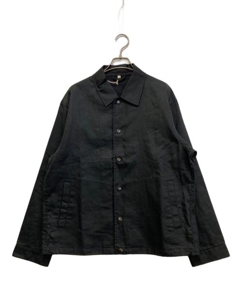 MUJI LABO（ムジラボ）MUJI LABO (ムジラボ) 太番手リネンドローストリングジャケット ブラック サイズ:Mの古着・服飾アイテム