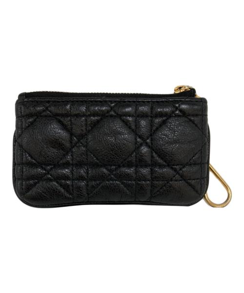 Christian Dior（クリスチャン ディオール）Christian Dior (クリスチャン ディオール) カナージュ カーフスキン キーケース ブラックの古着・服飾アイテム