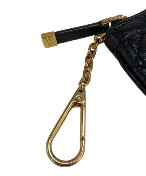 Christian Dior（クリスチャン ディオール）Christian Dior (クリスチャン ディオール) カナージュ カーフスキン キーケース ブラックの古着・服飾アイテム