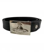 Vivienne Westwoodヴィヴィアンウエストウッド）の古着「LINE ORB SQUARE BUCKLE BELT」｜ブラック