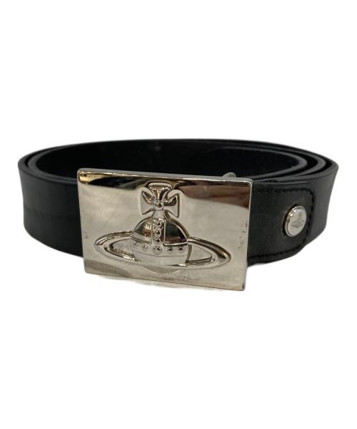 Vivienne Westwood（ヴィヴィアンウエストウッド）Vivienne Westwood (ヴィヴィアンウエストウッド) LINE ORB SQUARE BUCKLE BELT ブラックの古着・服飾アイテム
