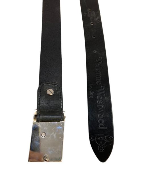 Vivienne Westwood（ヴィヴィアンウエストウッド）Vivienne Westwood (ヴィヴィアンウエストウッド) LINE ORB SQUARE BUCKLE BELT ブラックの古着・服飾アイテム