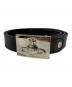 Vivienne Westwood（ヴィヴィアンウエストウッド）の古着「LINE ORB SQUARE BUCKLE BELT」｜ブラック