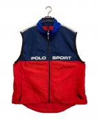 POLO SPORTポロスポーツ）の古着「ジップアップベスト」｜レッド×ネイビー