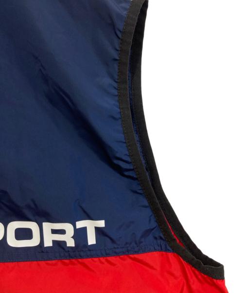 POLO SPORT（ポロスポーツ）POLO SPORT (ポロスポーツ) ジップアップベスト レッド×ネイビー サイズ:XLの古着・服飾アイテム