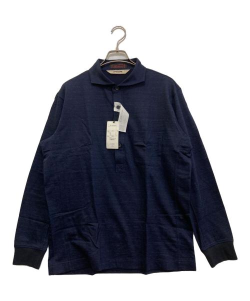 CLUTCH CAFE（クラッチ カフェ）CLUTCH CAFE (クラッチ カフェ) リネン混ポロシャツ 201J202ZMA3 ネイビー サイズ:Lの古着・服飾アイテム