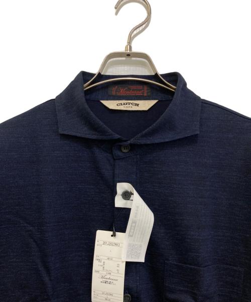 CLUTCH CAFE（クラッチ カフェ）CLUTCH CAFE (クラッチ カフェ) リネン混ポロシャツ 201J202ZMA3 ネイビー サイズ:Lの古着・服飾アイテム