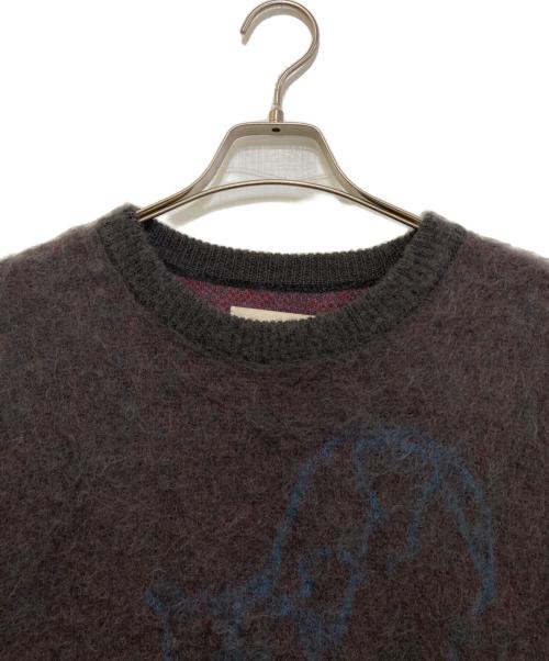 YOKE（ヨーク）YOKE (ヨーク) 3COLOR JACQUARD MOHAIR SWEATER　YK23FW0579S ブラック×レッド サイズ:3の古着・服飾アイテム