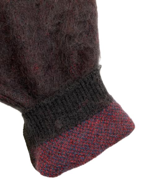 YOKE（ヨーク）YOKE (ヨーク) 3COLOR JACQUARD MOHAIR SWEATER　YK23FW0579S ブラック×レッド サイズ:3の古着・服飾アイテム