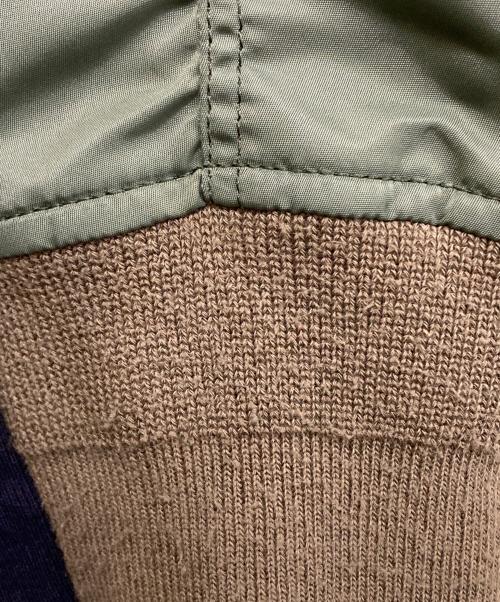 sacai（サカイ）sacai (サカイ) Sponge Sweat × MA-1 Hoodie　SCM-036 ネイビー×カーキ サイズ:3の古着・服飾アイテム