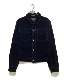 ZARA（ザラ）の古着「フロッキーベルベットジャケット　8491/707/407」｜ネイビー