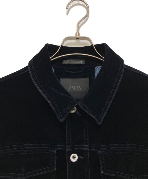 ZARA（ザラ）ZARA (ザラ) フロッキーベルベットジャケット　8491/707/407 ネイビー サイズ:Lの古着・服飾アイテム