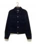 ZARA（ザラ）の古着「フロッキーベルベットジャケット　8491/707/407」｜ネイビー