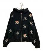 unknown×Ed Hardyアンノウン×エド ハーディー）の古着「ジップパーカー」｜ブラック