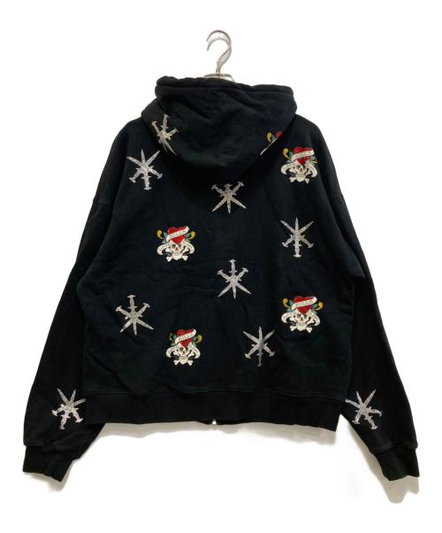 unknown（アンノウン）unknown (アンノウン) Ed Hardy (エド ハーディー) ジップパーカー ブラック サイズ:Lの古着・服飾アイテム