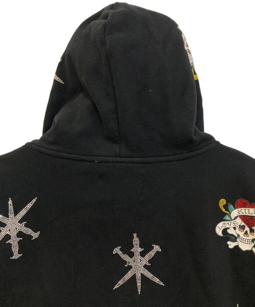 unknown（アンノウン）unknown (アンノウン) Ed Hardy (エド ハーディー) ジップパーカー ブラック サイズ:Lの古着・服飾アイテム